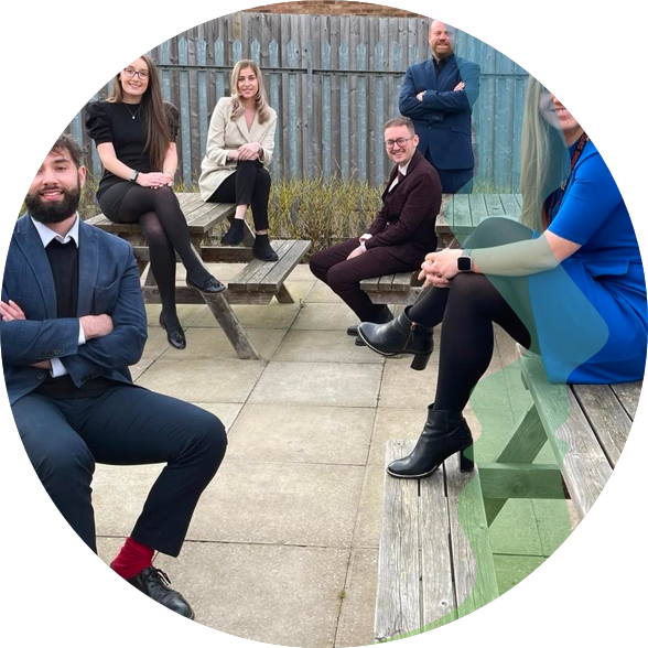 A circle image of the team